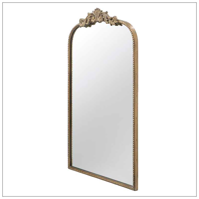 Arch Mirror, Baroque Inspired Wall Decor For Bathroom Bedroom Living Room, 36" H x 24" W x 1.5" D