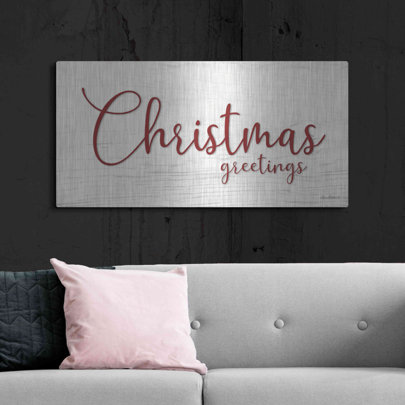«Christmas Greetings» par Lori Deiter, art mural en métal, H 24 po x l 48 po