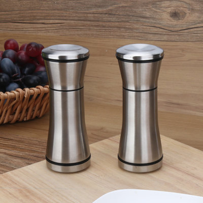 Stainless Steel Salt And Pepper Grinders Refillable Pepper Grinder, Pepper Mill, Salt Grinder, Set Of 2