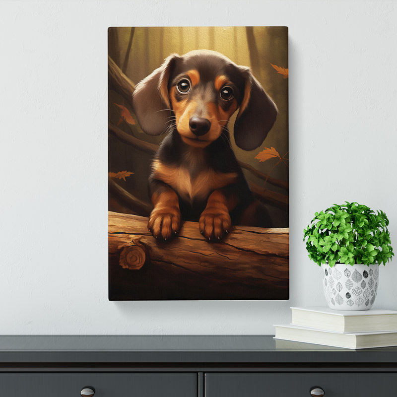 Dachshund Digital - Wrapped Canvas, 60cm H x 40cm W x 3cm D
