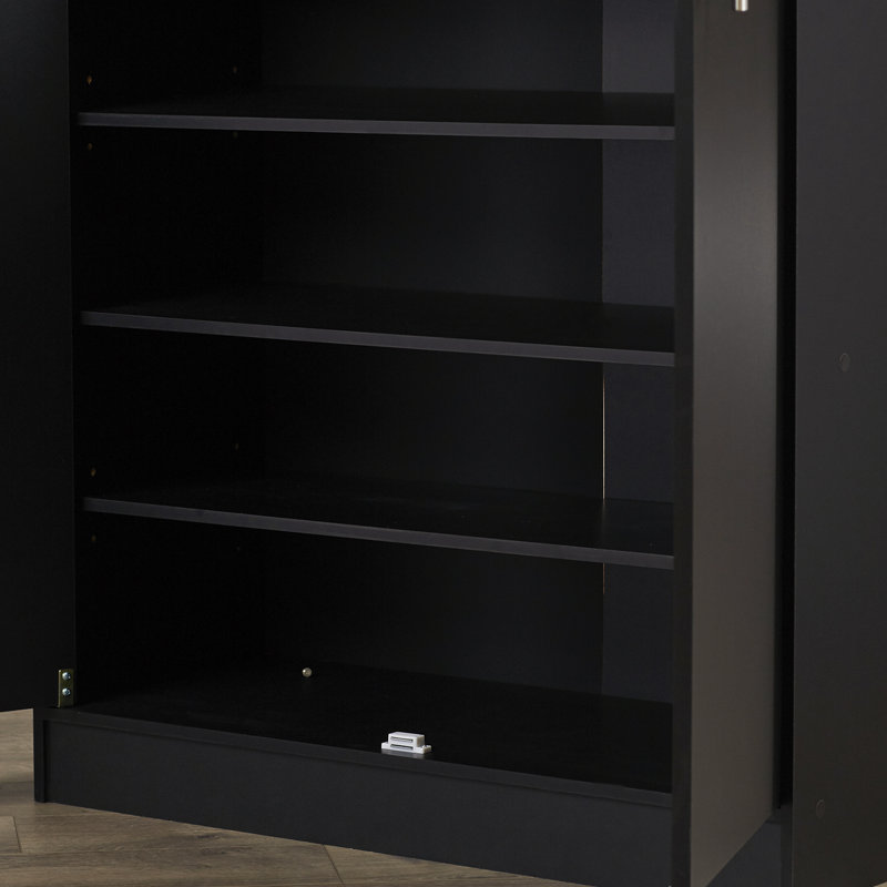 20 Pair Shoe Storage Cabinet, Black