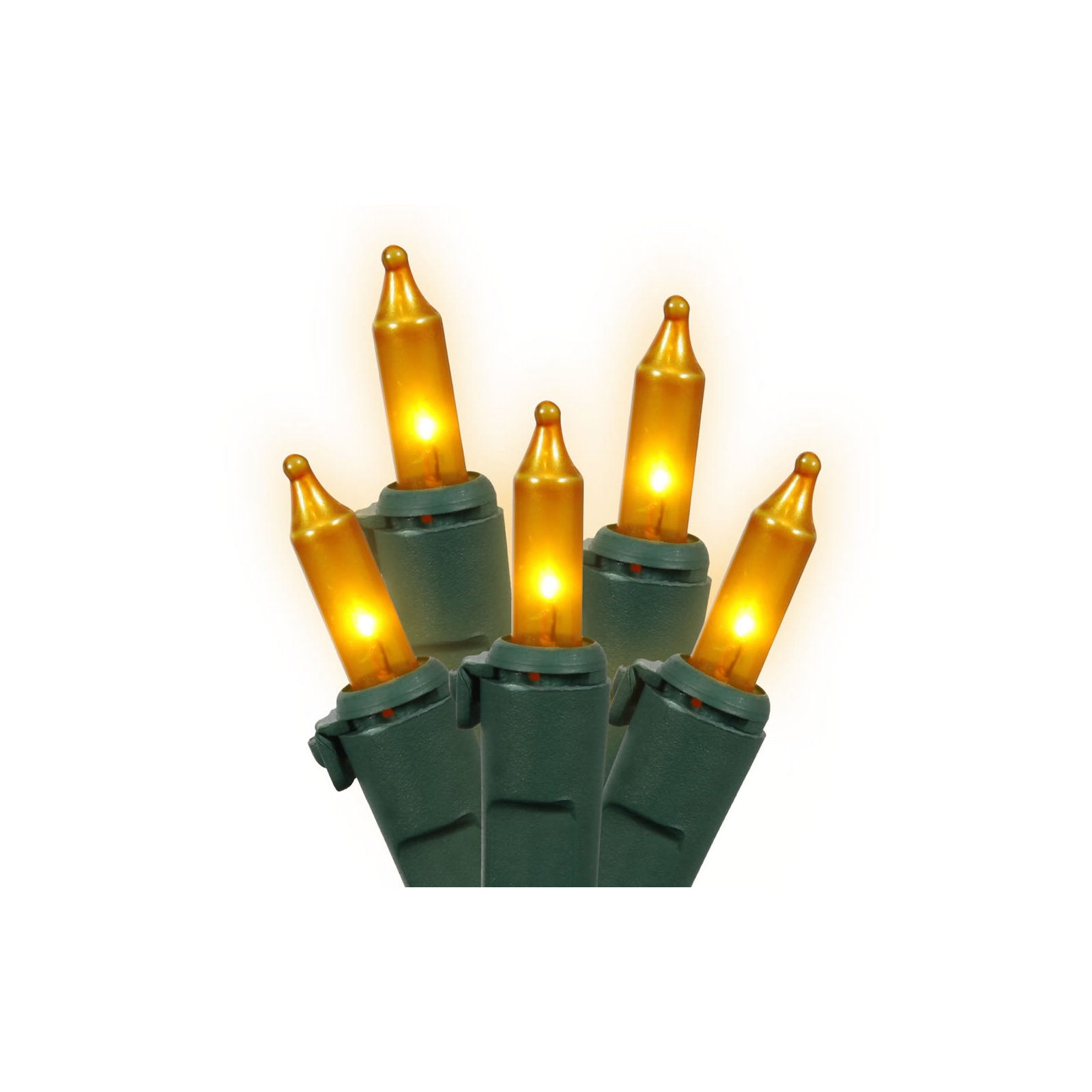 Mini Christmas Lights -  Wire Set, Amber, 9' L