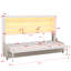 Grand lit escamotable mural avec canapé escamotable, rangement intégré et éclairage DEL