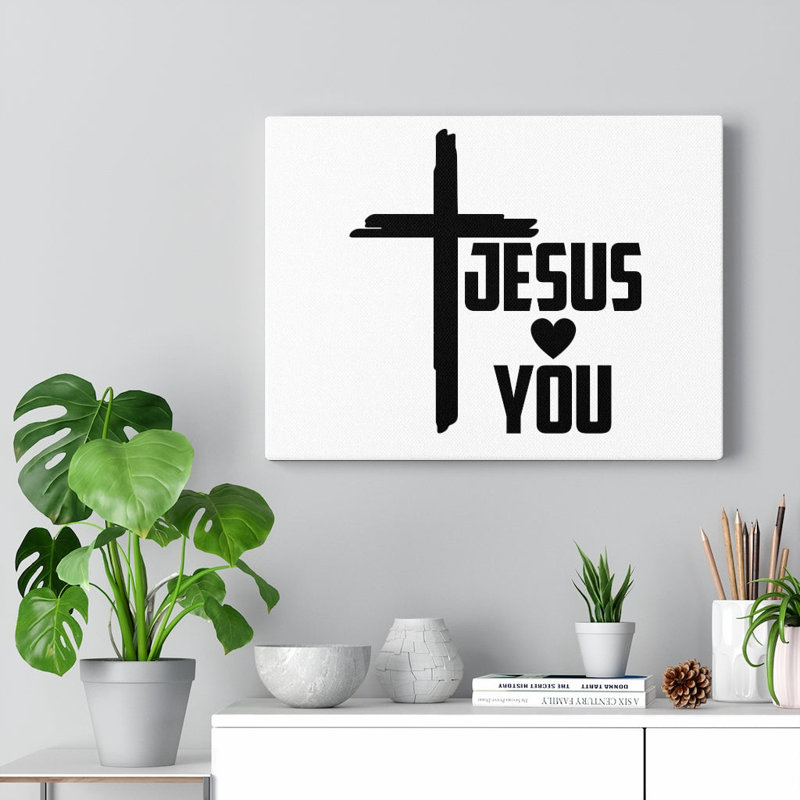 Jesus Hearts You - Wrapped Canvas Print, 28cm H x 36cm W