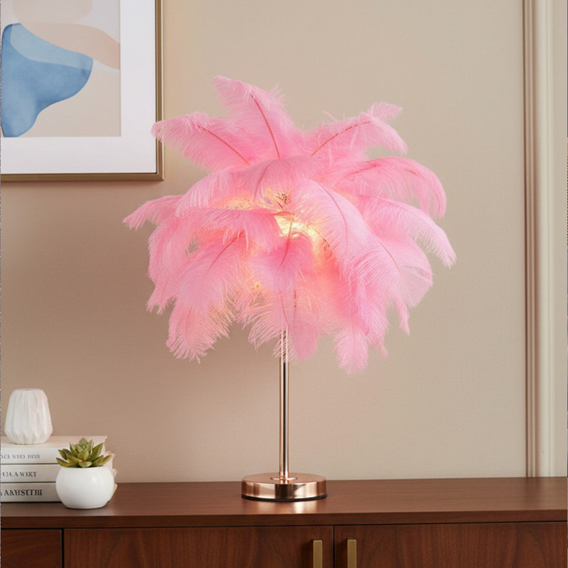 Aijalon Metal Table Lamp, Pink