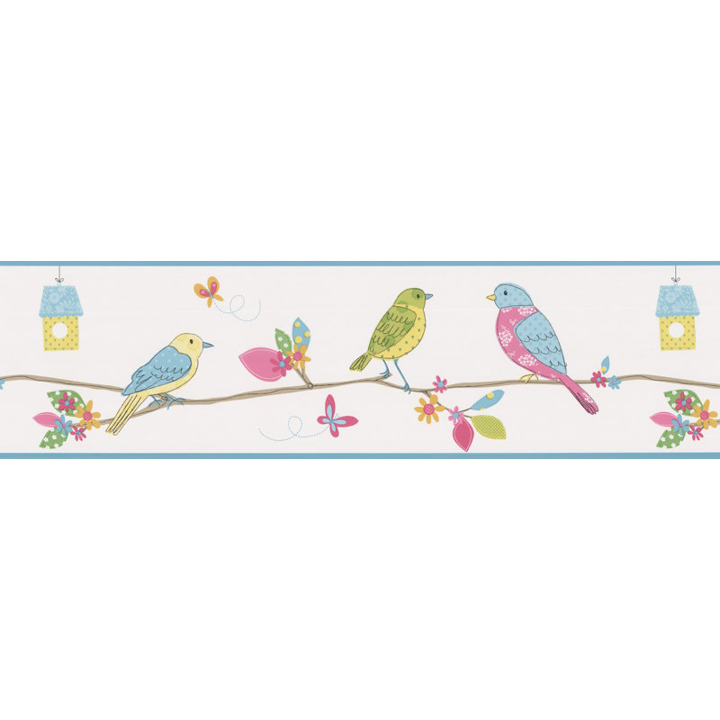 Bordure de papier peint Amabel Birdie Smooth, L 8 po x l 10 po, Rose