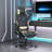 Gaming Chair with Footrest Fabric-712762738