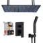 Ensemble de robinet de douche noir mat mat 16 x 32 po à fixation au plafond