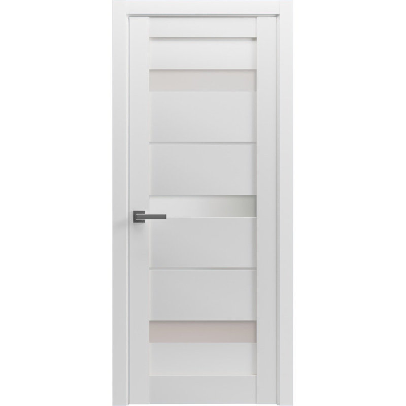 Porte pré-suspendue avec garde-manger Pantry Kitchen | Quadro 4055 avec verre opaque givré | Garnitures à panneau simple | Portes de salle de bain robustes