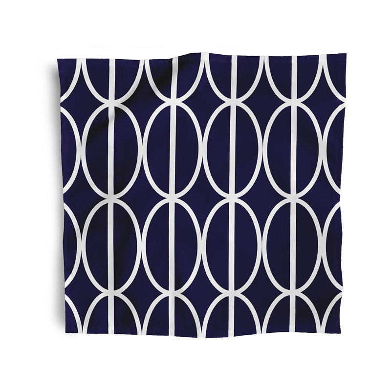 Kyleigha Ovals Go 'Round Napkins, Navy