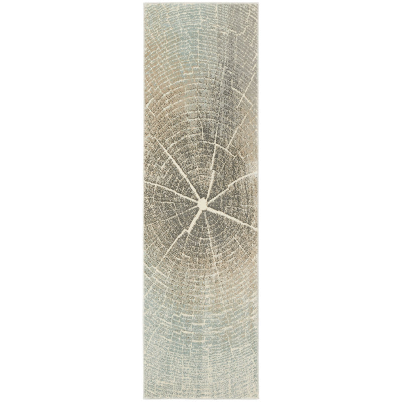 Tapis bleu sarcelle Gabriele, Tapis de couloir 2 pi 2 po x 7 pi 6 po