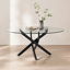 Table basse ovale, table d'appoint en verre de 100 cm avec pattes, table à thé moderne pour salon-1555988665