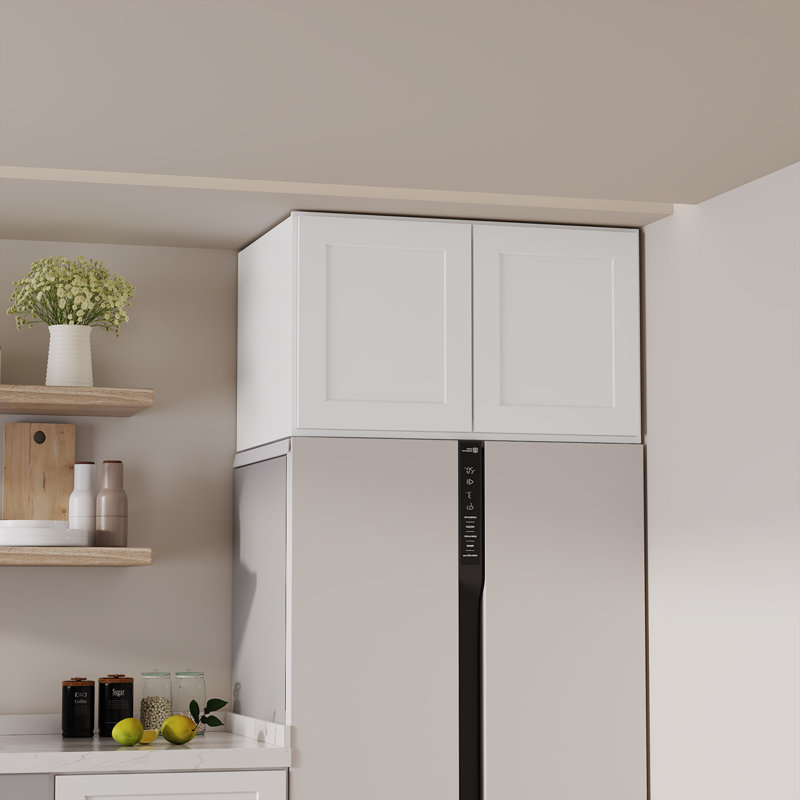 Meuble mural standard HOMEIBRO Cozy Design, en contreplaqué blanc Shaker, prêt à assembler, 33 po L x 24 po P x 18 po H