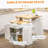 Kitchen Island with Storage Cabinet, White