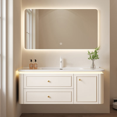Meuble-lavabo de style crème français