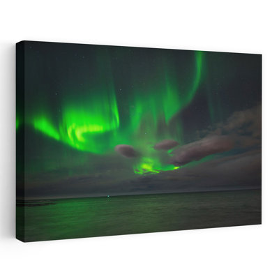 Aurore boréale ou aurores boréales, Reykjavik, Islande, coloré, paisible, océan, art naturel