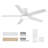 Stylish 42"/52" Flush Mount Ceiling Fan with LED Light, 5 Reversible Blades, Quiet DC Motor and Remote Control-735981180-735981058