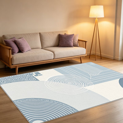 Tapis abstrait bleu pâle Pus Dusk - facile à nettoyer, lavable à la machine, doux et confortable; convient aux tapis de porte, aux cuisines, aux salons, aux chambres à coucher, aux couloirs et aux buanderies. Tapis facile à nettoyer et durable pour la décoration intérieure.