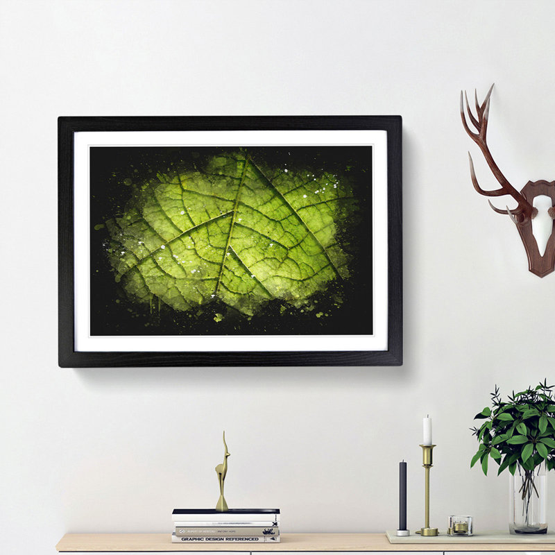 Leaf Roads Paint Splash - Picture Frame Graphic Art, 62cm H x 87cm W x 2cm D, Black Framed