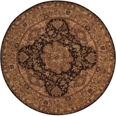 Tapis en laine touffeté à la main/chocolat en soie Bryony