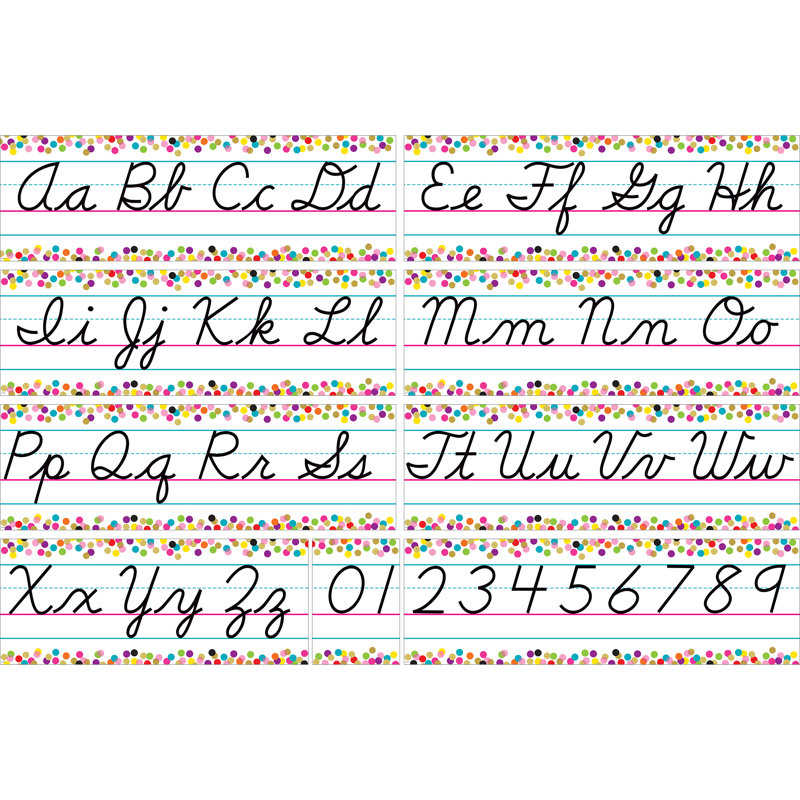 Teacher Created Resources Colourful Vibes Cursive Writing Bulletin Board Set