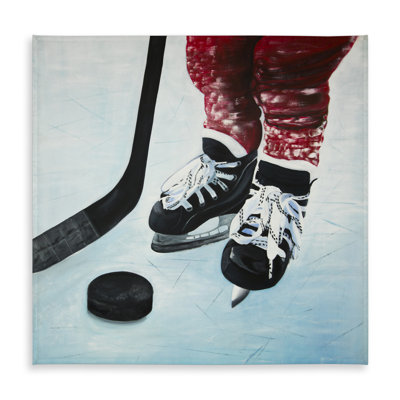 Young Hockey Player Tablecloth | Sports Bedroom Decor Blue