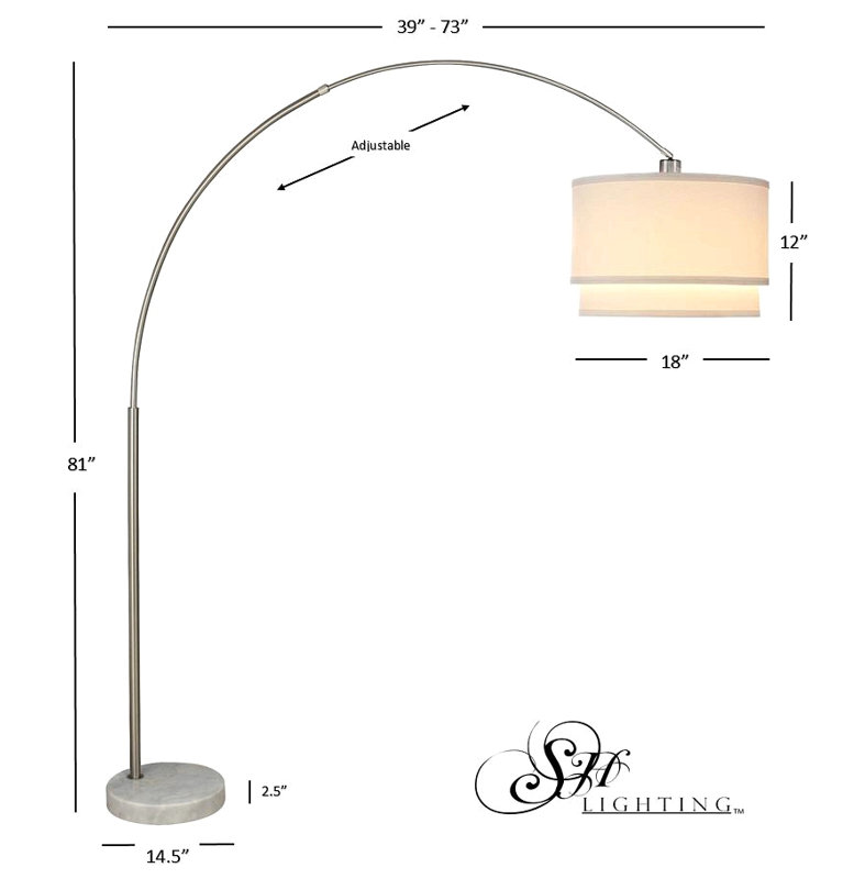 Lampe sur pied 81 po à double abat-jour en marbre 81 po (3,65 / 43,20)