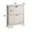Armoire à chaussures rétro blanc avec 2 tiroirs rabattables, design Mid-Century rétro pour les couloirs et les vestibules