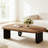  45" Modern Oval Coffee Table, Wood Grain Center Table For Living Room