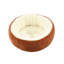 Hiver peluche ronde pour animaux 15,7 x 15,7 po P.P rembourrage de fond humide antidérapant pour chats, brun