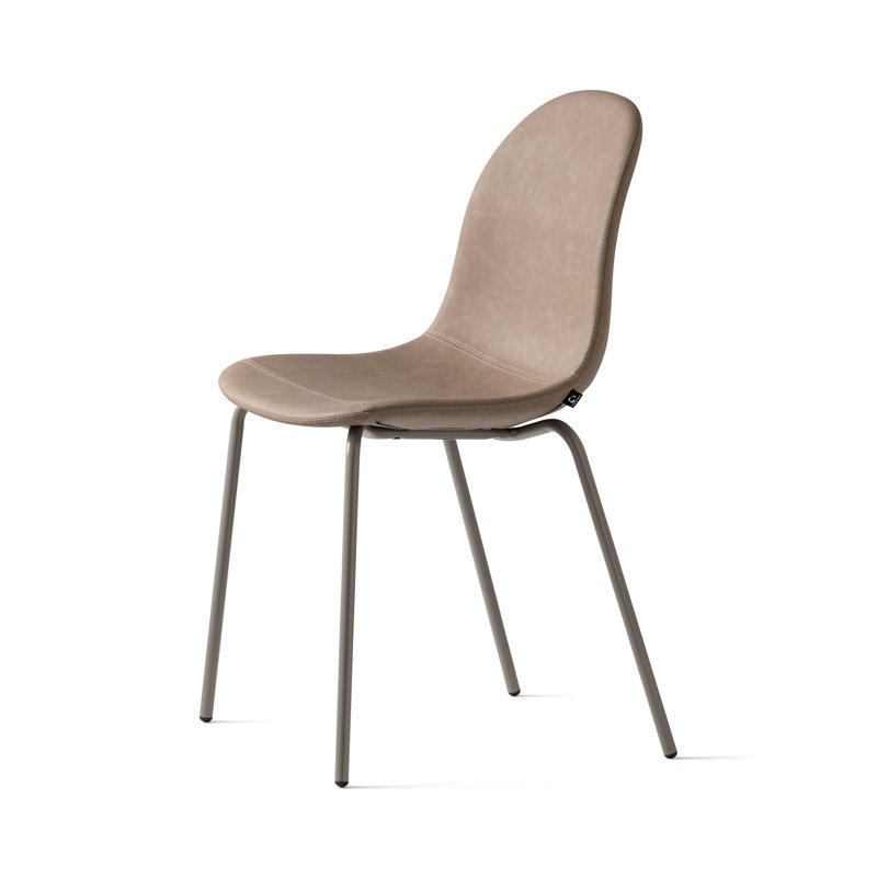 Academy Upholstered Armless Chair with Metal Frame, Matte Taupe