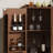 31.5" W Mid-Century Modern Home Bar Cabinet with Wine Rack-1162747574