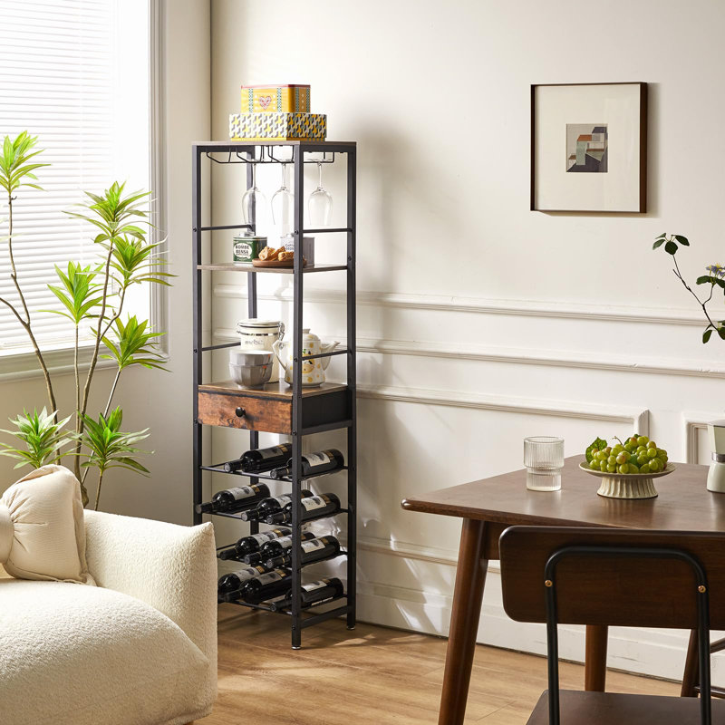 16 Bottle Wine Bottle & Glass Rack