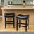 26" Backless Leather Counter Stools, 2-Pcs Set