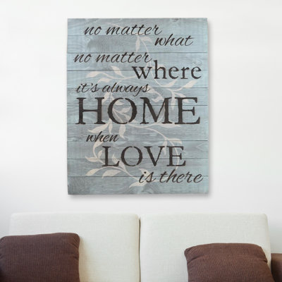 No Matter What, No Matter Where, It's Always Home lorsque l'amour est là, décoration murale