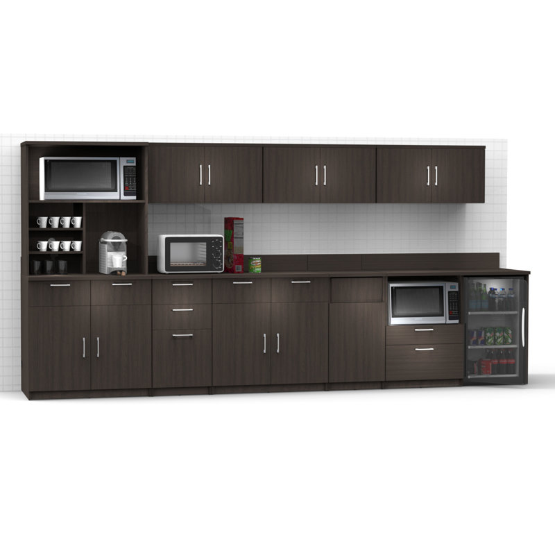 Armoires de salle à manger de qualité commerciale entièrement assemblées espresso - l 144 po x H 75 po