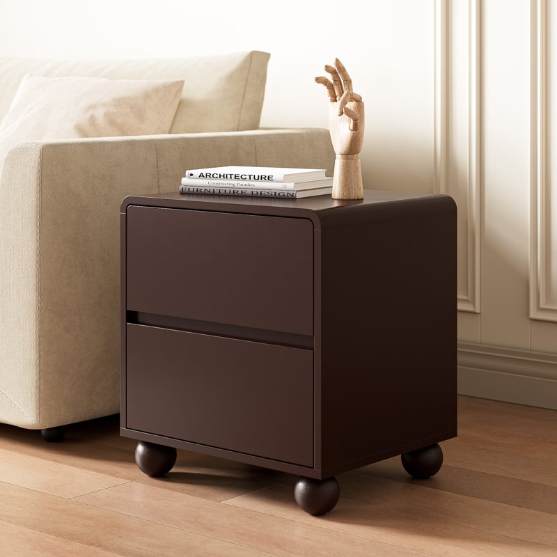 2-Drawer Nightstand, Set Of 2, Brown