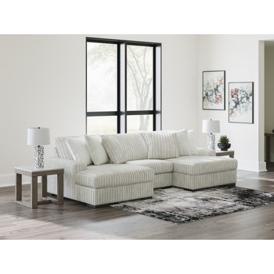 Stupendous 3-Piece Sectional with Double Chaise