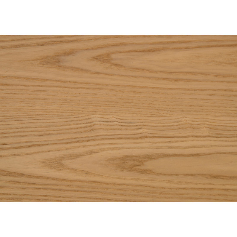 7 pièces de salle à manger de style décontracté, sièges rembourrés en tissu beige, dossiers courbés, table rectangulaire avec finition en chêne naturel, base à 4 pieds, décoration intérieure de style bord de mer contemporain