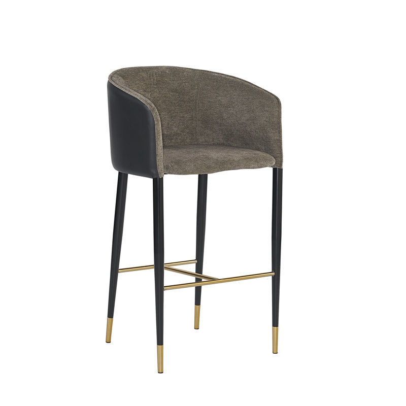 Tabouret de bar Asher - gris moineau / noir Napa, Tabouret de bar (assise de 30 po de hauteur), Noir