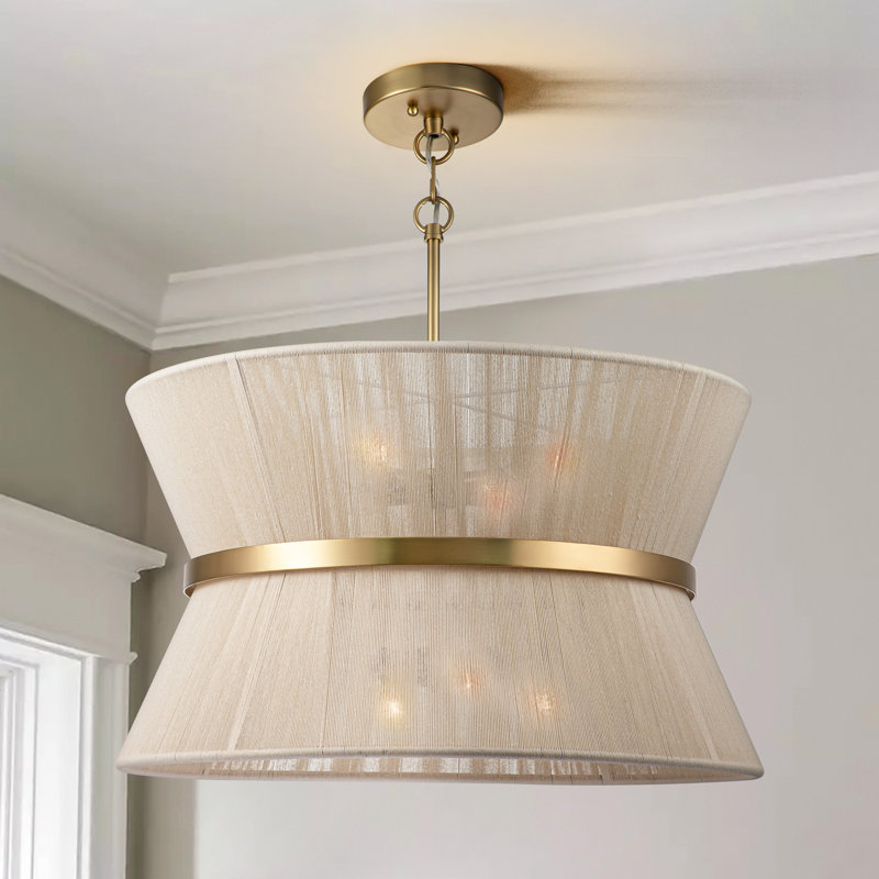 Hassler 8-Light Rope Chandelier, Bleached Natural Rope