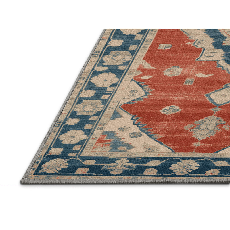 Tapis gris lavable à la machine, Rond 8 pi