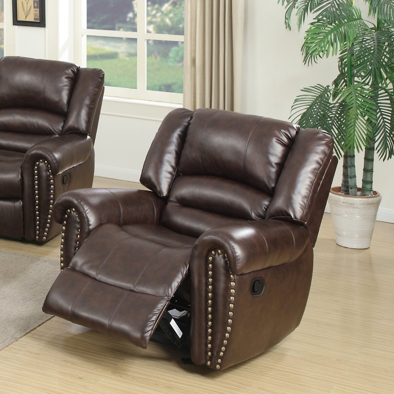 Fauteuil inclinable oscillant standard Higuchi, Manuel, Similicuir brun