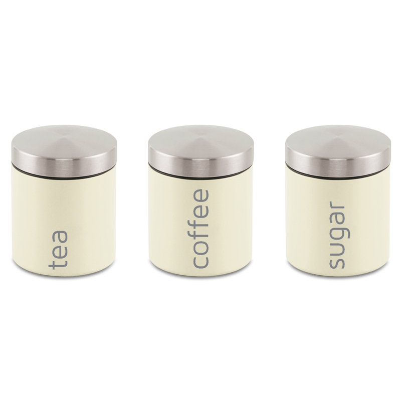 Dainty Metal Jar - Set of 3, Cream