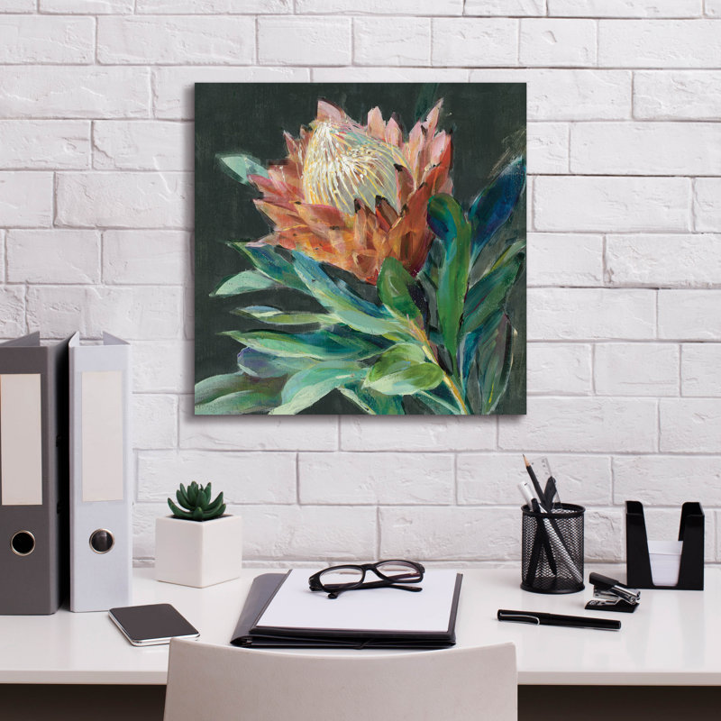 «Deep Protea C» par Danhui Nai, art mural sur toile, H 18 po x l 18 po
