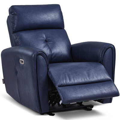 17.9"Seat Hight Small Zero Wall-Hugger Recliners Chair with Lumbar Support & USB and Type-C Charging Ports, Faux Leather