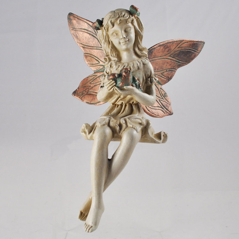 Ash Forest Fairy Shelf Sitter with a Bird Statue