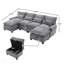 Canapé modulaire en forme de U de 106 pouces avec revêtement en chenille, conception modulaire confortable et charge intégrée pour les salons modernes-1053287756