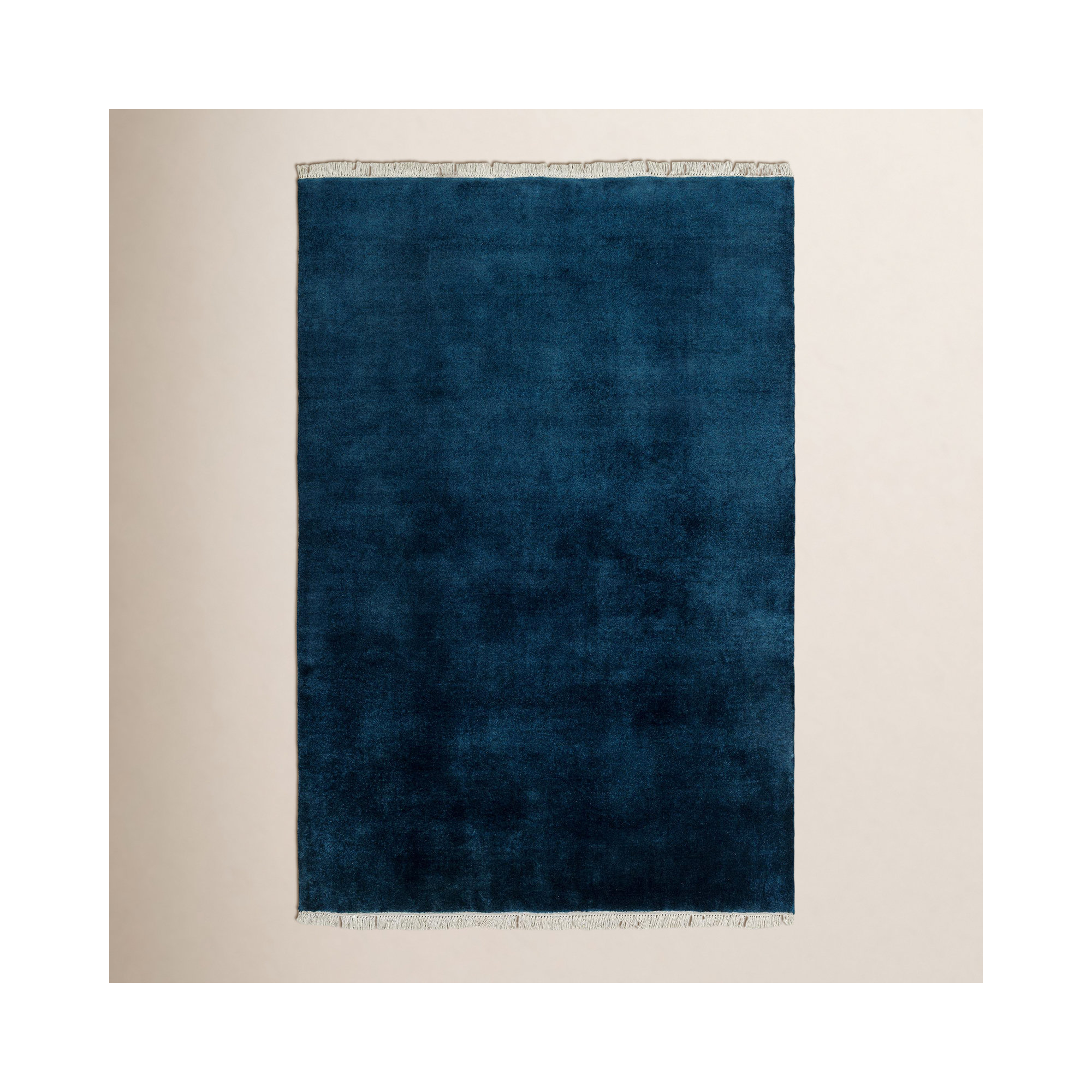 Clio Handmade Wool Blue Rug, Round 8'