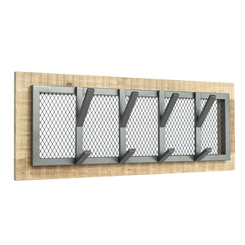 Label51 Coat Rack Crude 75 x 11 x 30cm M Black, Natural/Burned Steel